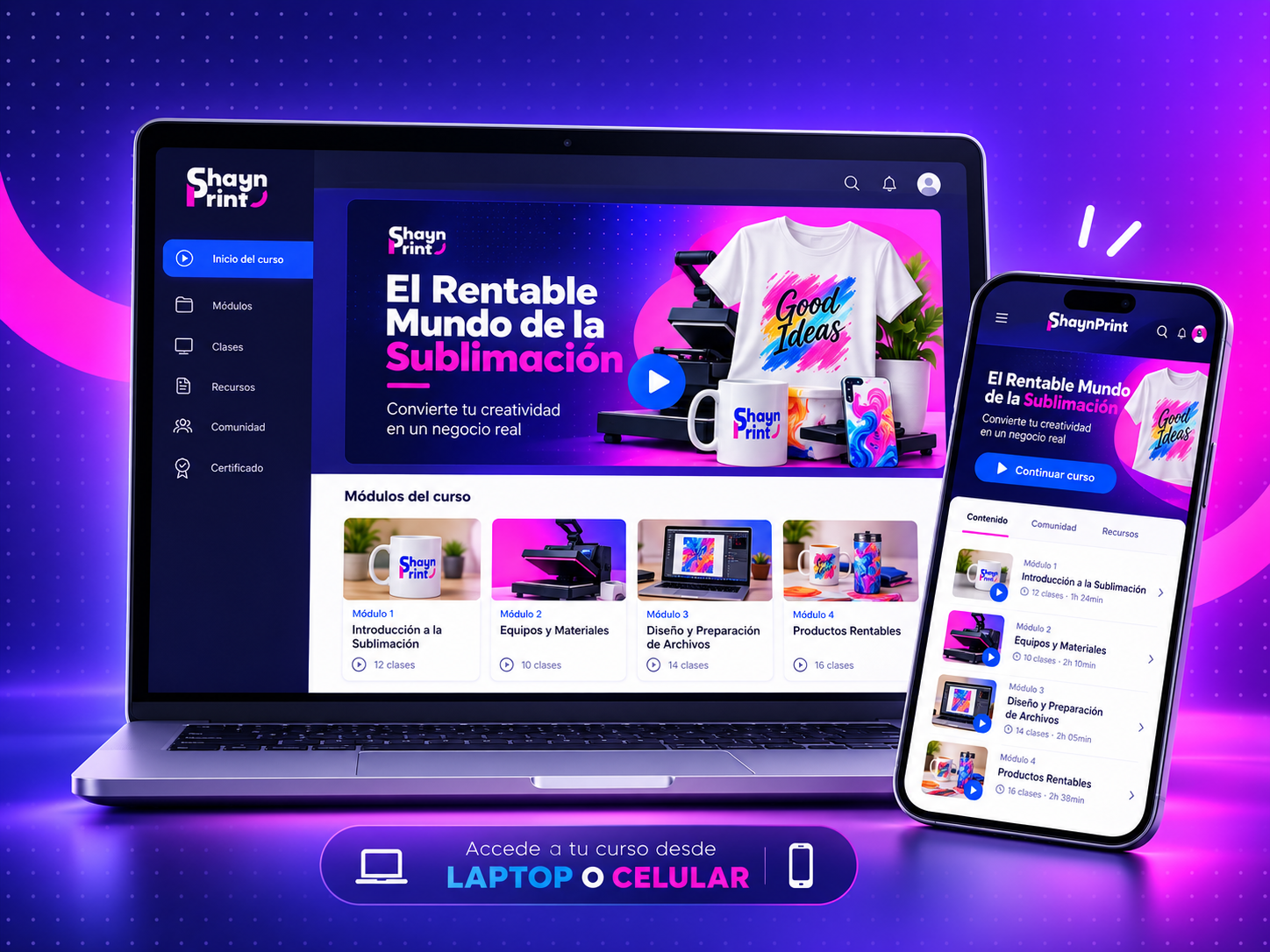 Curso online de sublimación El Rentable Negocio de Sublimación